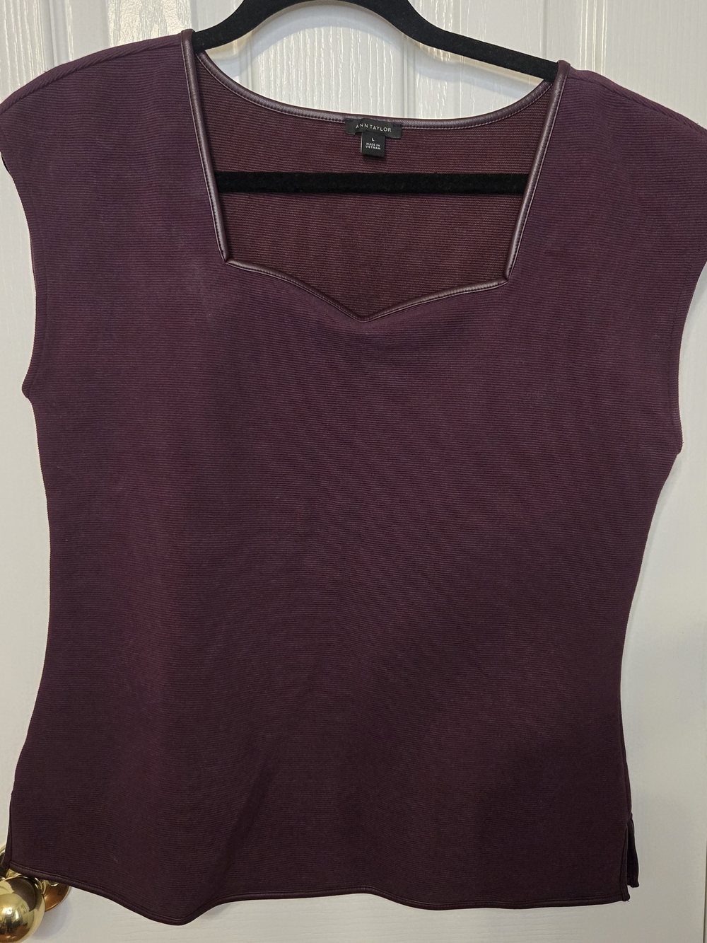 Ann Taylor Sophisticate Plum Shell Top - Sz L